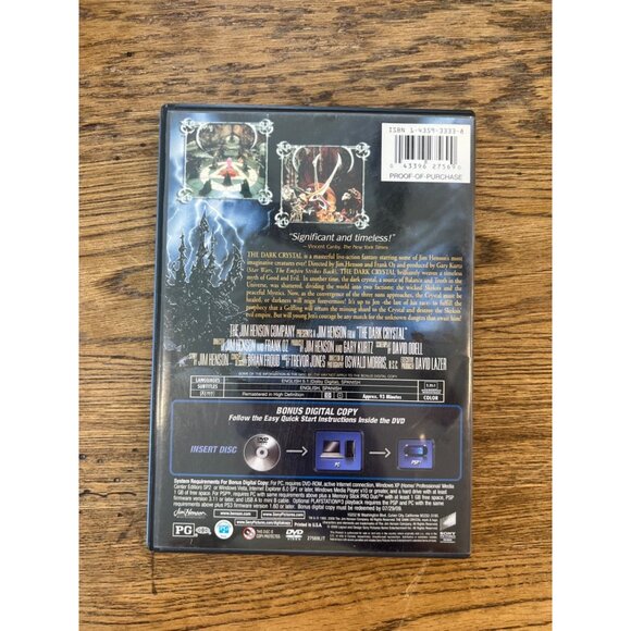 The Dark Crystal DVD 2009 Fantasy Movie Jim Henson Frank Oz Pre-Owned - Picture 2 of 4